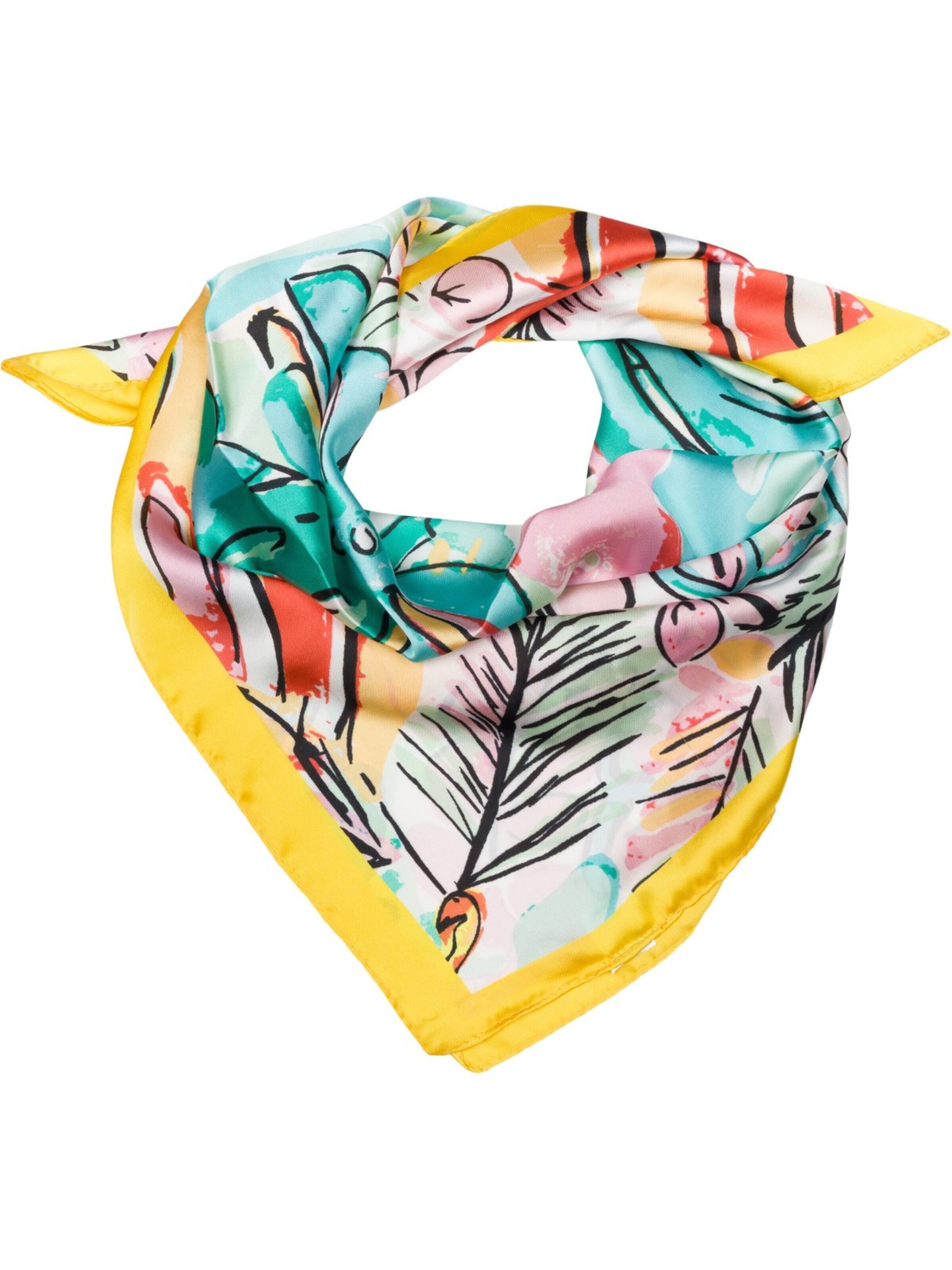 styleBREAKER Tuch 'Halstuch Palmen Muster Popart Style'‌ in One Size in gelb, Produktansicht