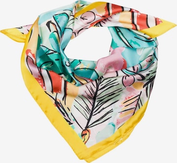 styleBREAKER Shawl 'Halstuch Palmen Muster Popart Style' in Yellow: front