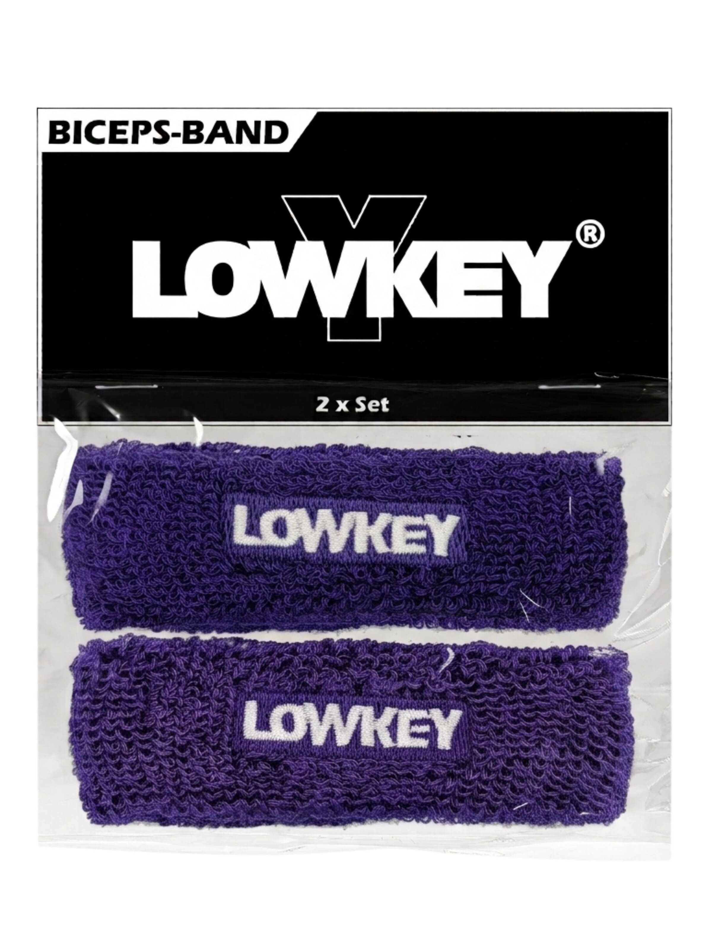Lowkey Sweatband 'Bizeps Band Oberarm Schweißband Set' in Purple: front
