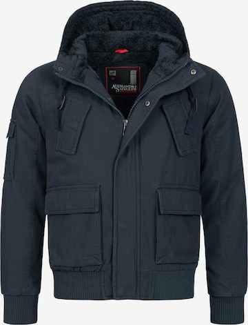 Alessandro Salvarini Winter Jacket in Blue: front