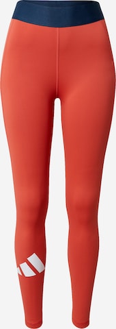 ADIDAS PERFORMANCE Skinny Sporthose in Rot: predná strana