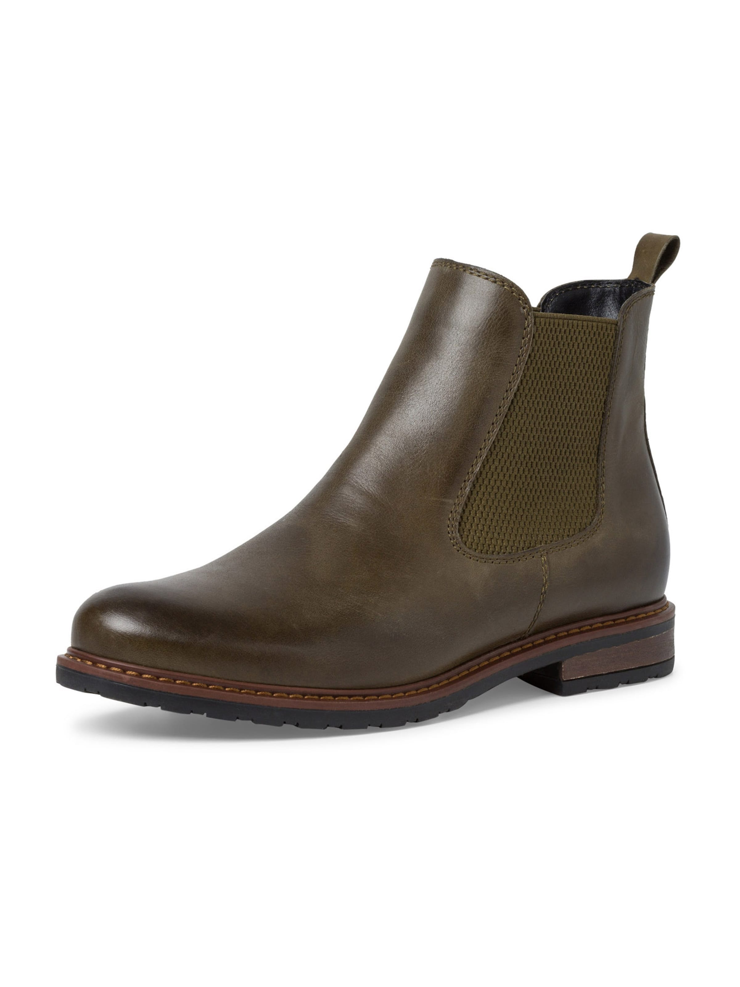 Tamaris Chelsea Boots in Green: front
