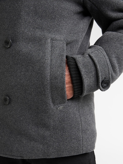 Petrol Industries Manteau mi-saison en S en gris foncé, Vue avec produit