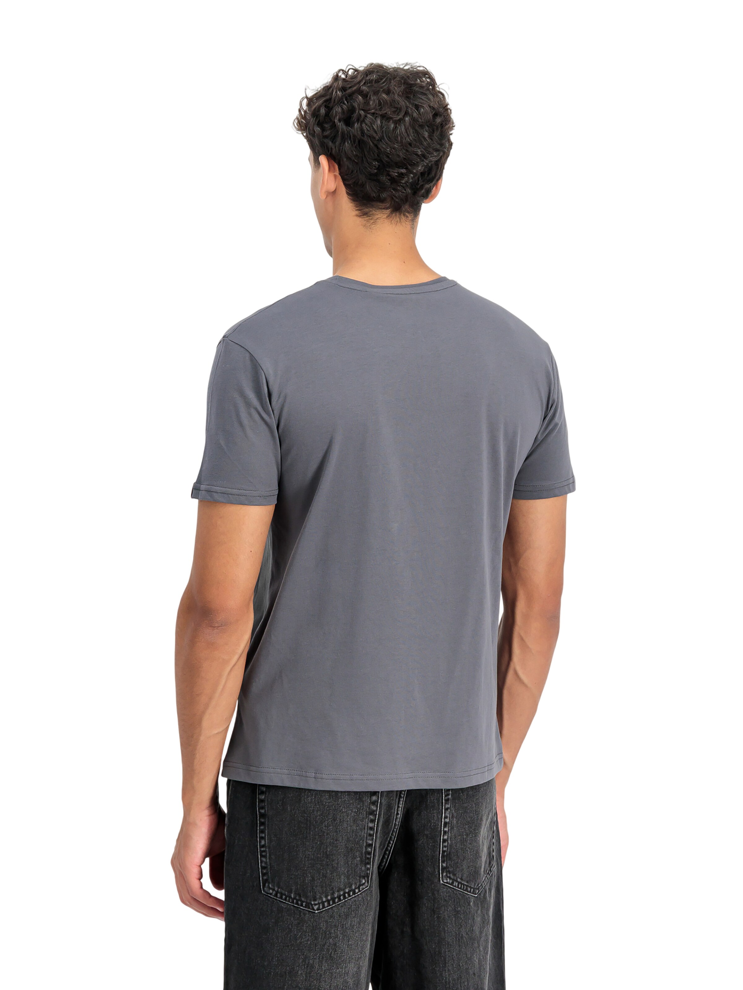 ALPHA INDUSTRIES Shirt 'Basic Small Logo'‌‌‌‌‌‌‌‌ in Grau
