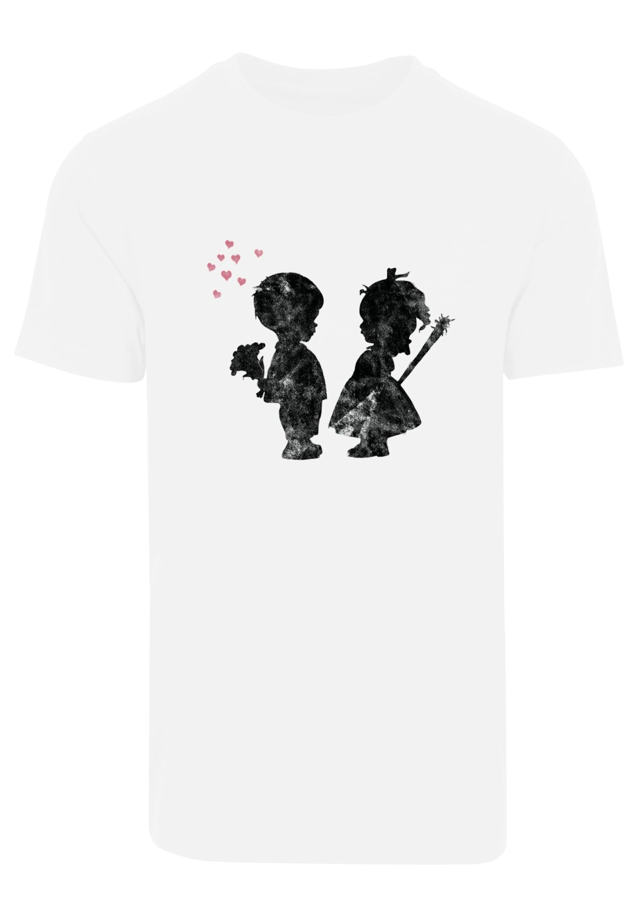 Merchcode Shirt 'Girl With A Stick' in Wit: voorkant