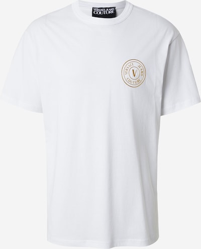 Marškinėliai iš Versace Jeans Couture, spalva – Auksas / balta, Prekių apžvalga