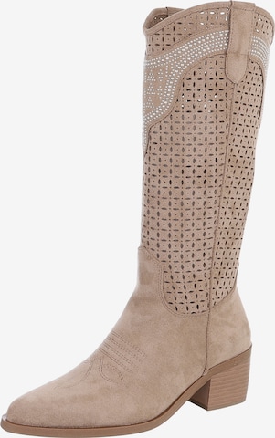 Ital-Design Cowboy Boots in Brown: front