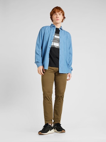 mėlyna BOSS Black Standartinis modelis Marškiniai 'HAL'