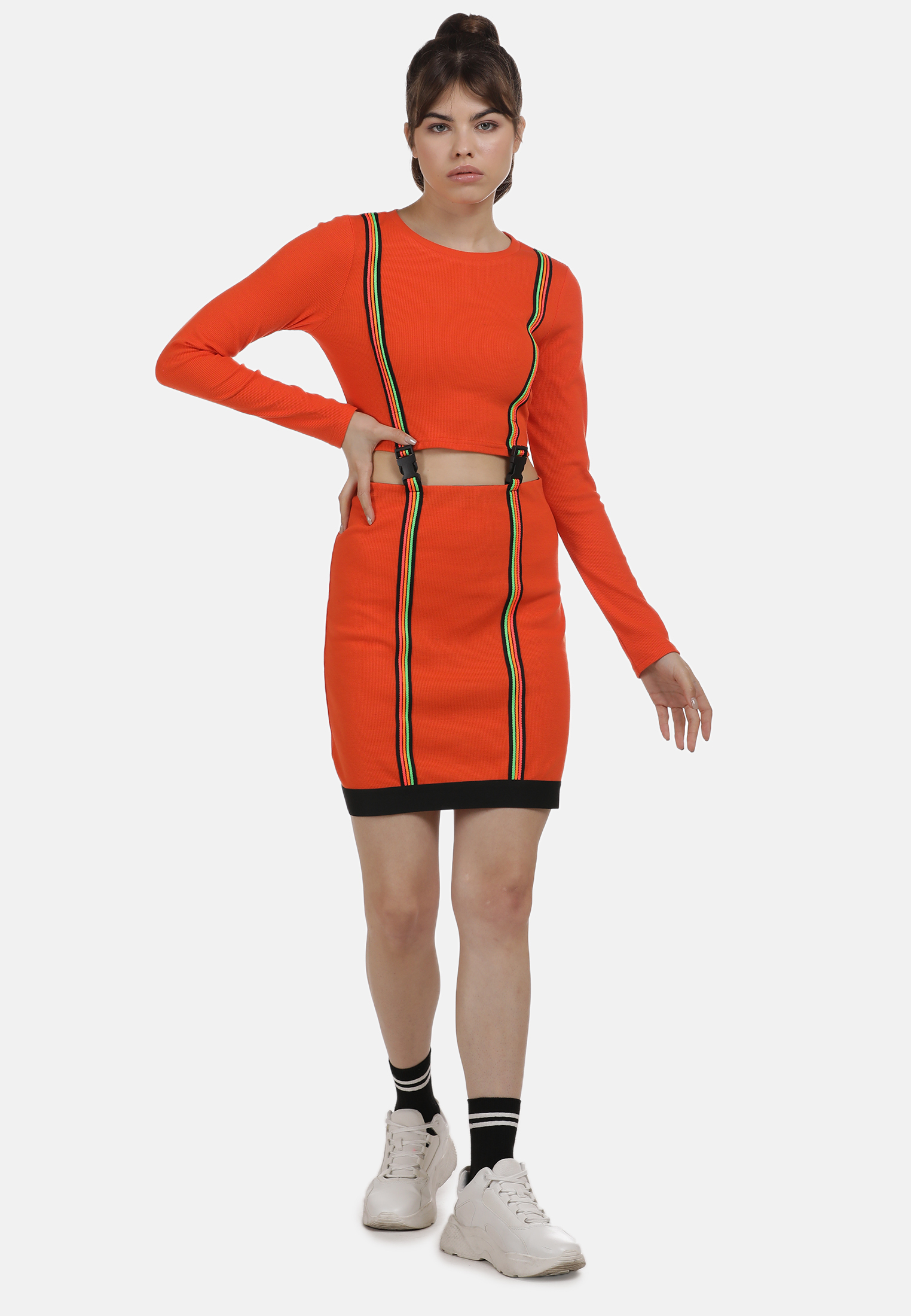 myMo ATHLSR Sportowa sukienka w kolorze Neonowa Pomarańczam 