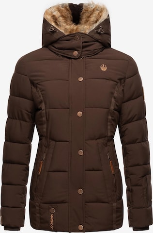 MARIKOO Winter Jacket 'Nekoo' in Brown: front