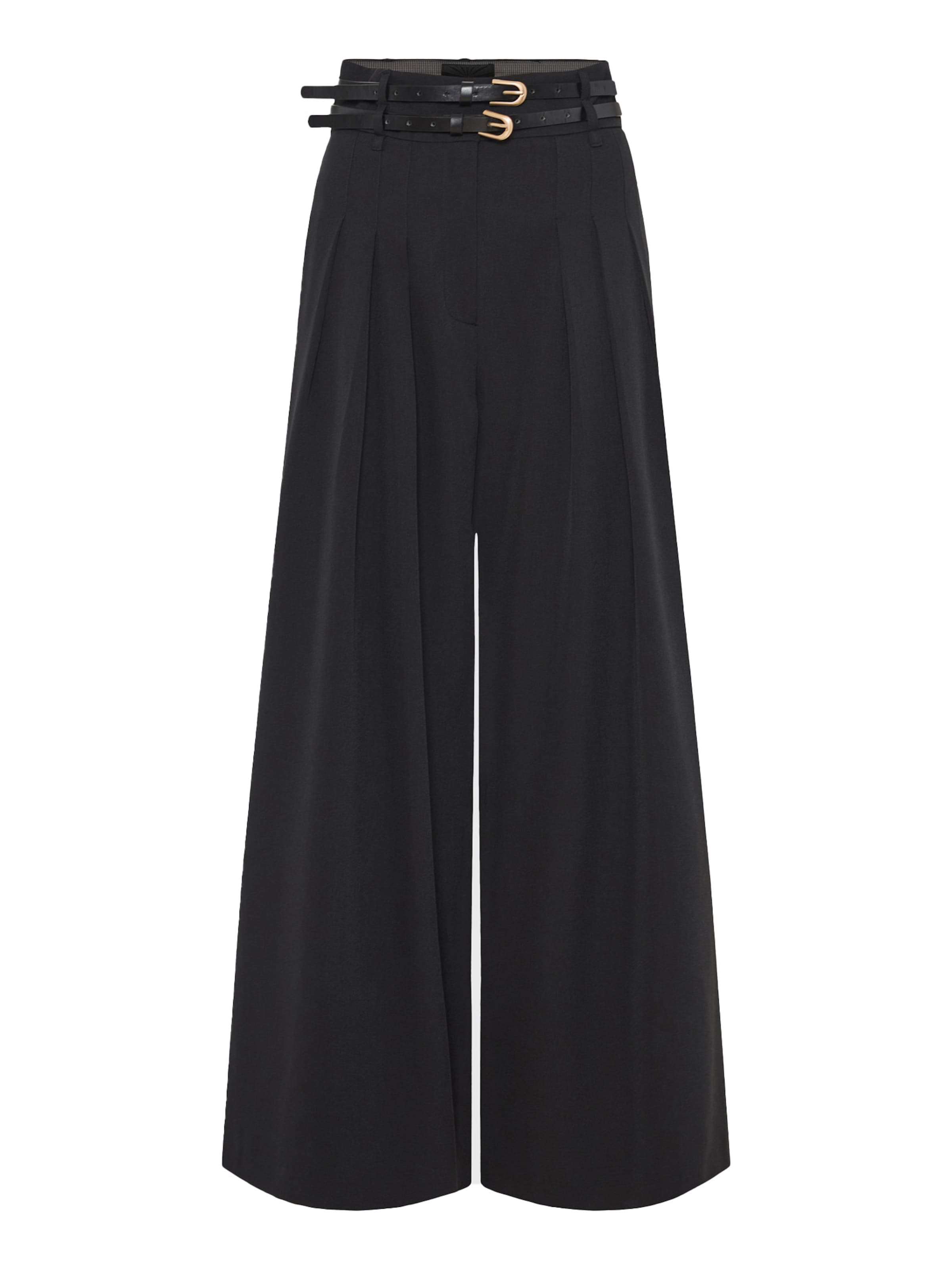 Loosefit Pantaloni con pieghe di Funky Buddha in nero: frontale