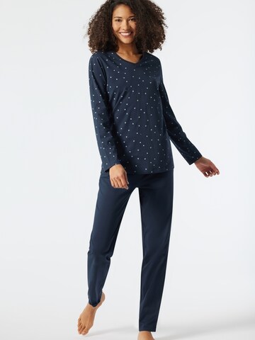 SCHIESSER Pajama 'Essentials' in Blue: front