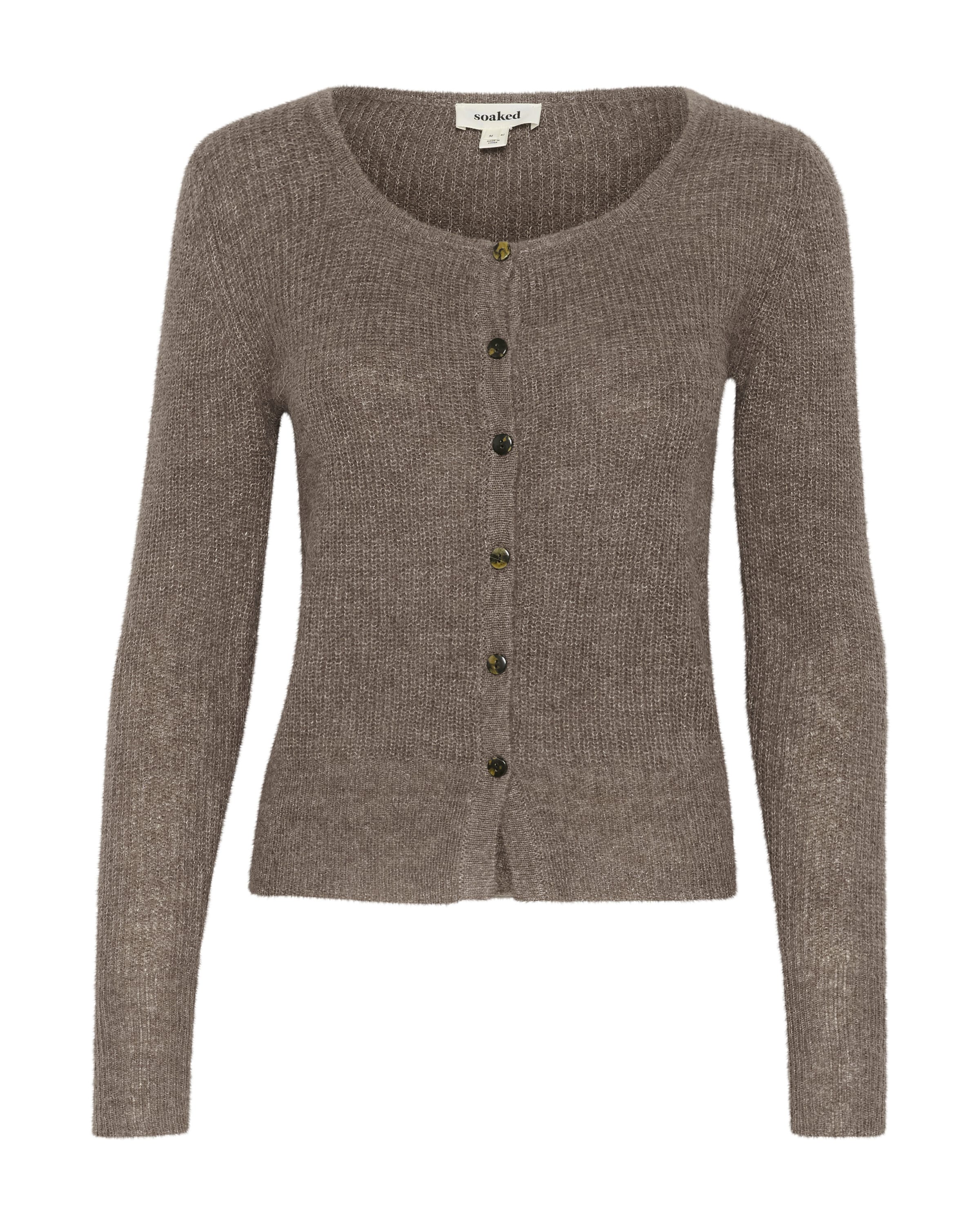 SOAKED IN LUXURY Cardigan 'Tuesday' i brun: forside