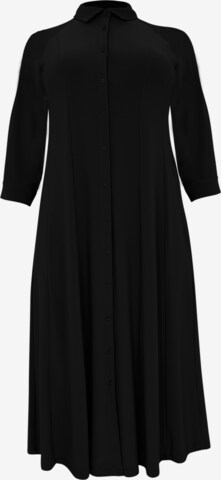 Yoek Shirt Dress in Black: front