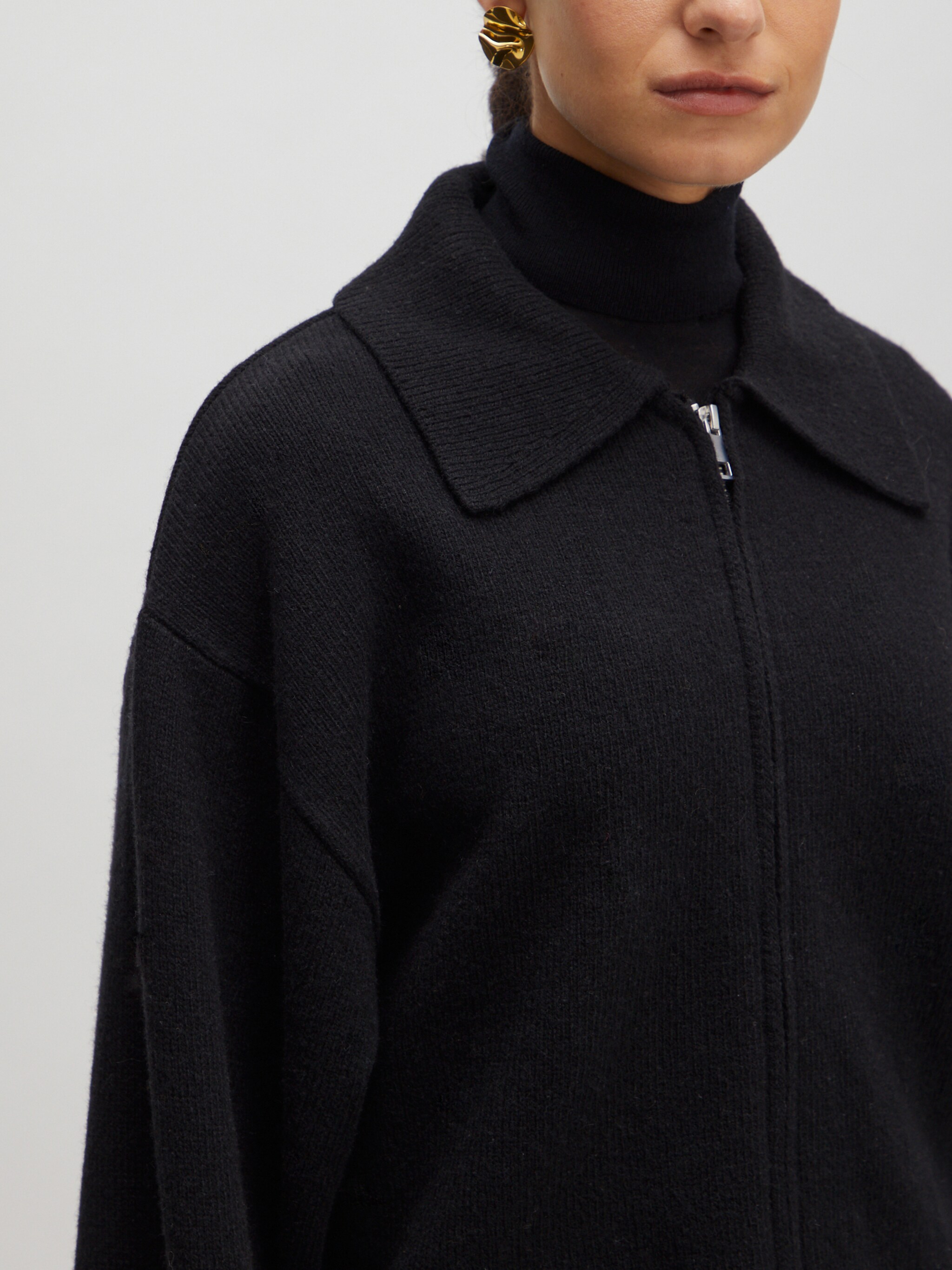 EDITED Producten Gebreid vest 'Edda' Zwart