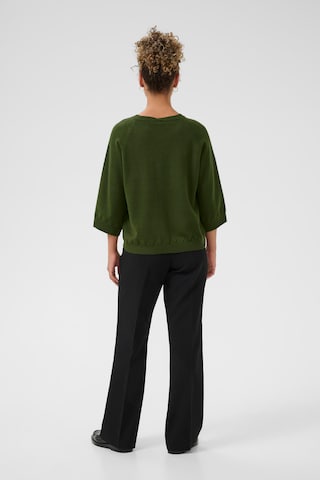 Cream Sweater 'Dela' in Green