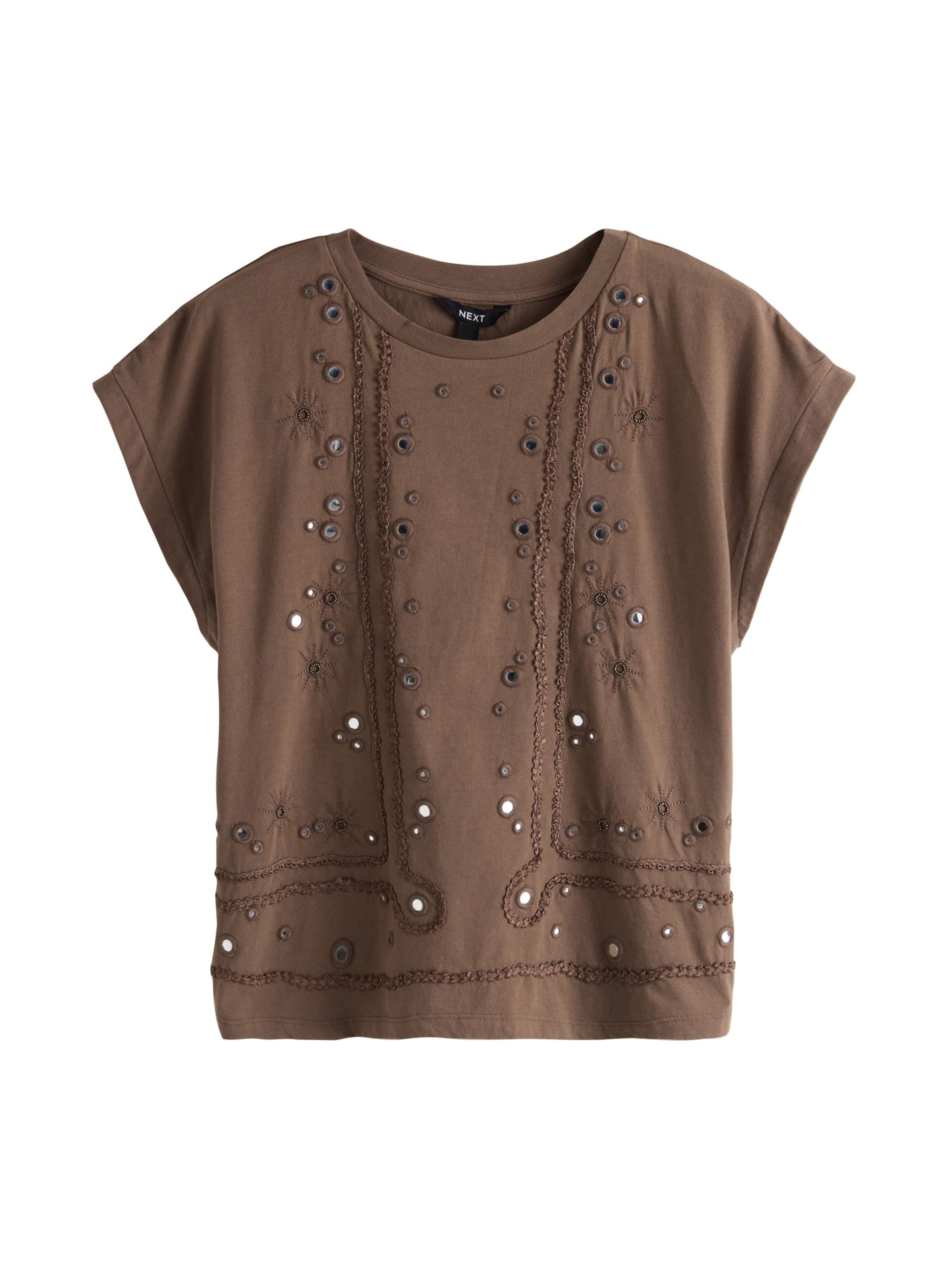 T-shirt Next en marron : devant