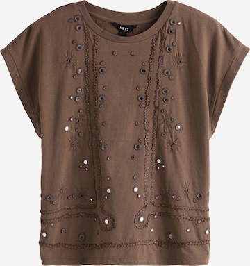 T-shirt Next en marron : devant