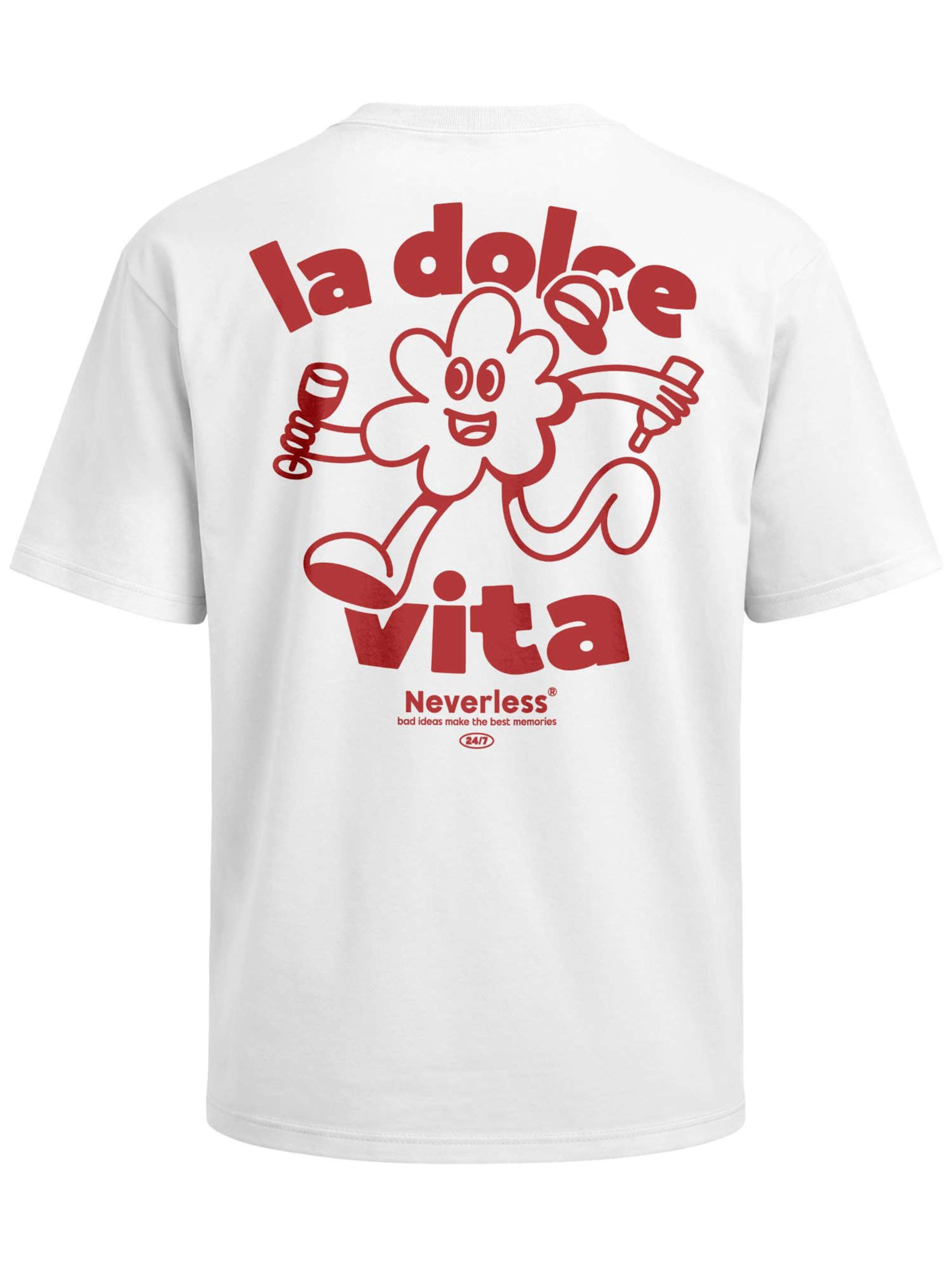 Neverless Shirt 'La dolce Vita' in White: front