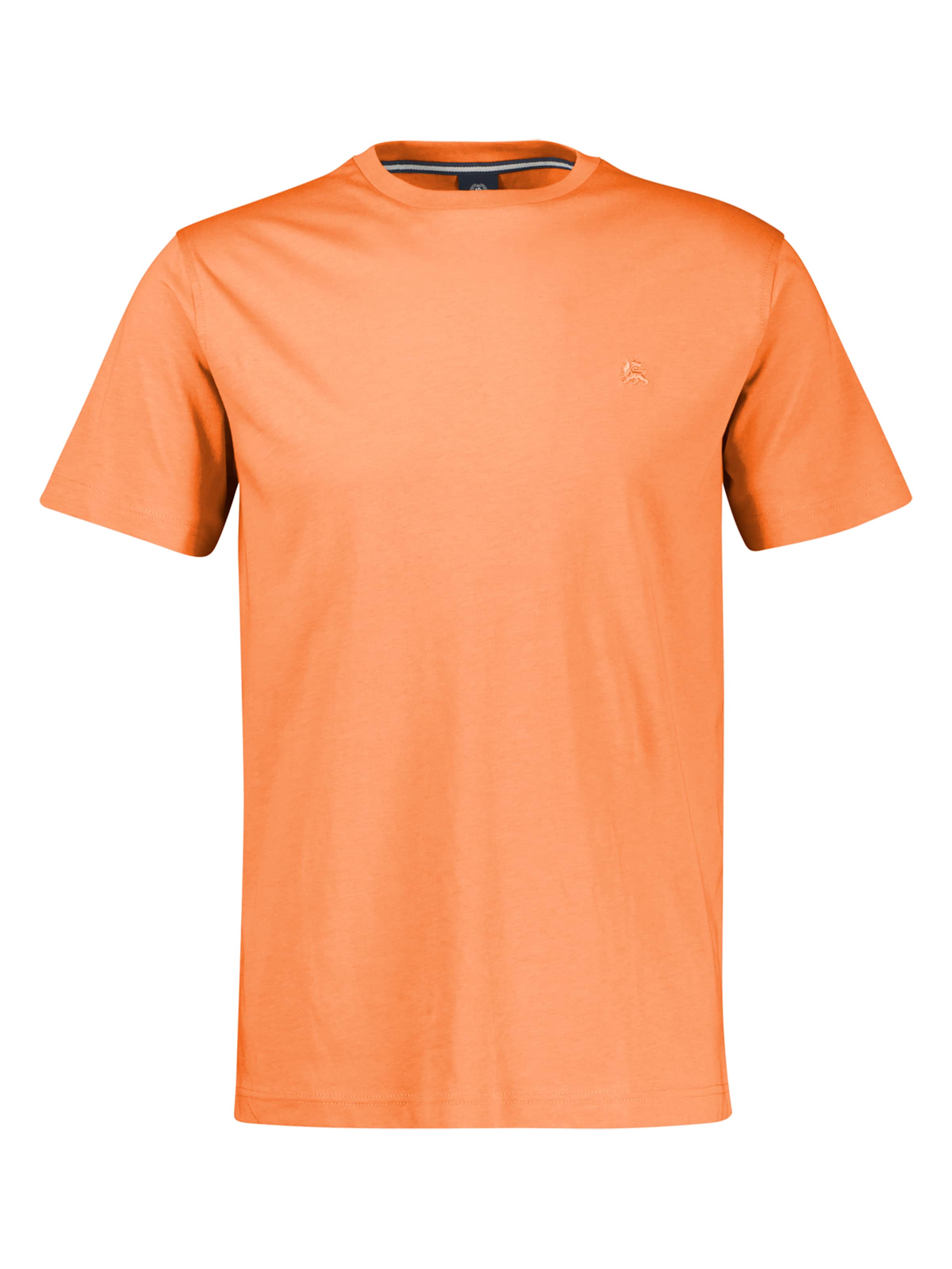 LERROS Klassisches T-Shirt aus reiner Baumwolle mit Rundkragen in Orange: Vorderseite