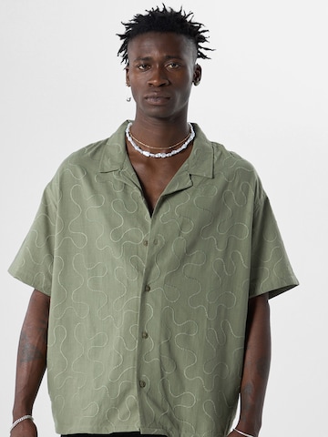 VAMOS CLO Button Up Shirt 'Amaranth' in Green: front
