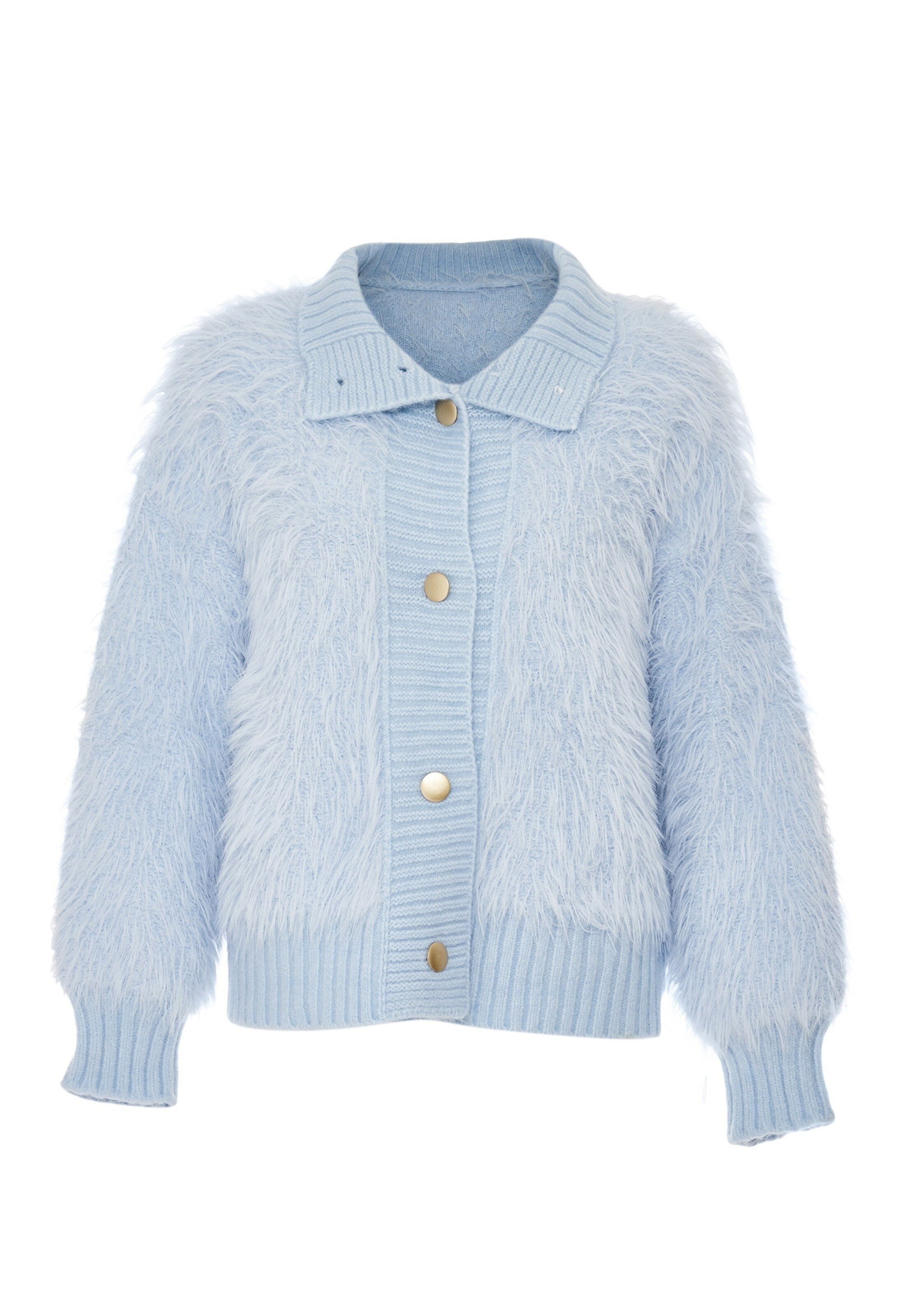 Poomi Gebreid vest in Blauw: voorkant