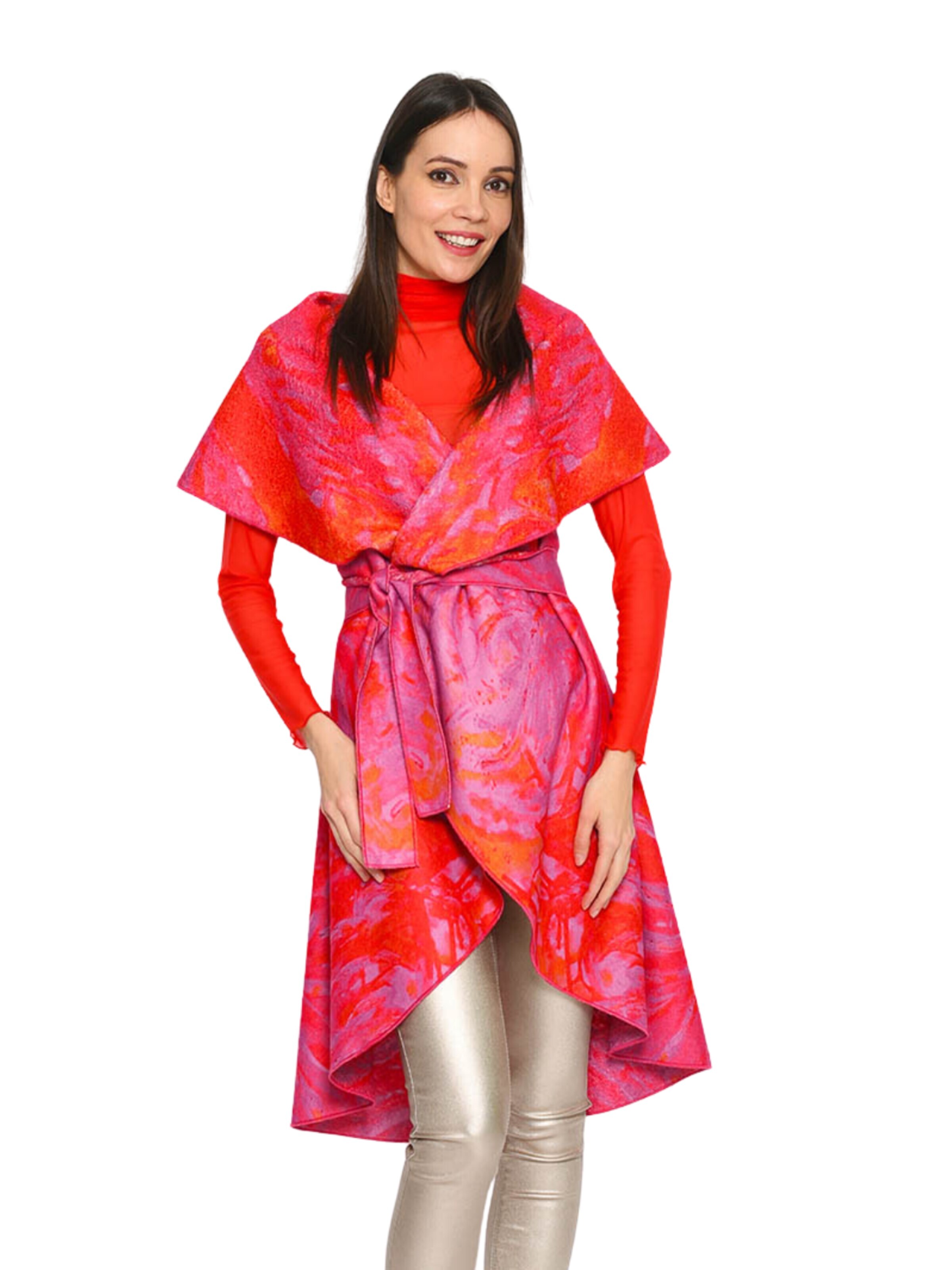 Csillag Zsuzsi Vest 'Dina' in Pink: front