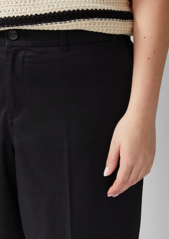 s.Oliver Wide Leg Hose in Schwarz