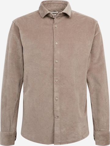 Bruun & Stengade Button Up Shirt 'Kongsberg' in Brown: front