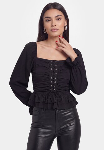 faina - Blusa em preto: frente