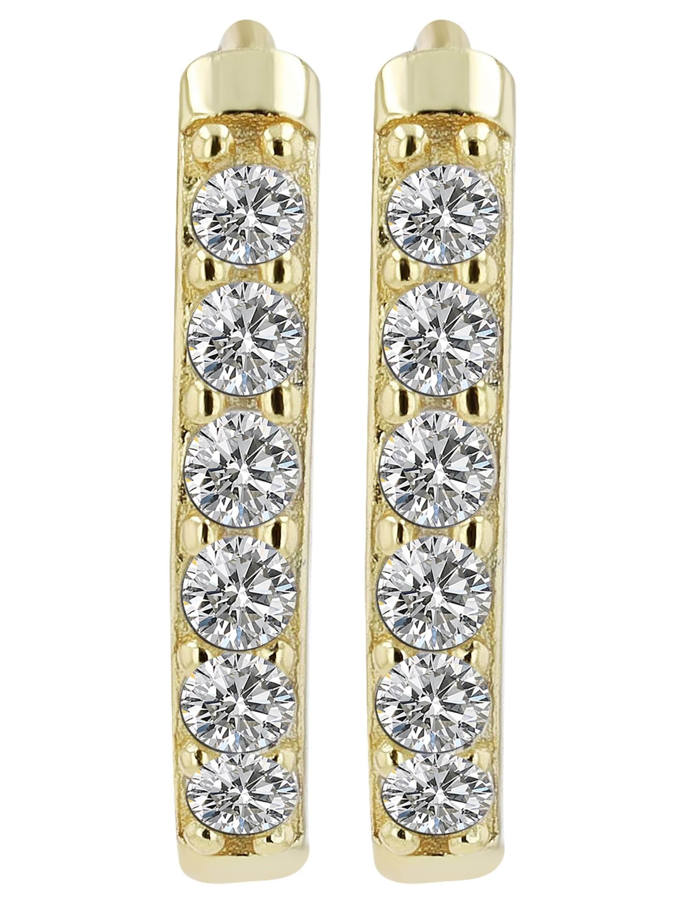 Akzent Earrings '"Yasmin" aus 925 Sterlingsilber, rhodiniert, langlebig' in Gold: front