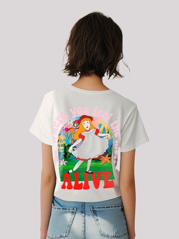F4NT4STIC T-Shirt 'Alice im Wunderland Hut' in Weiß
