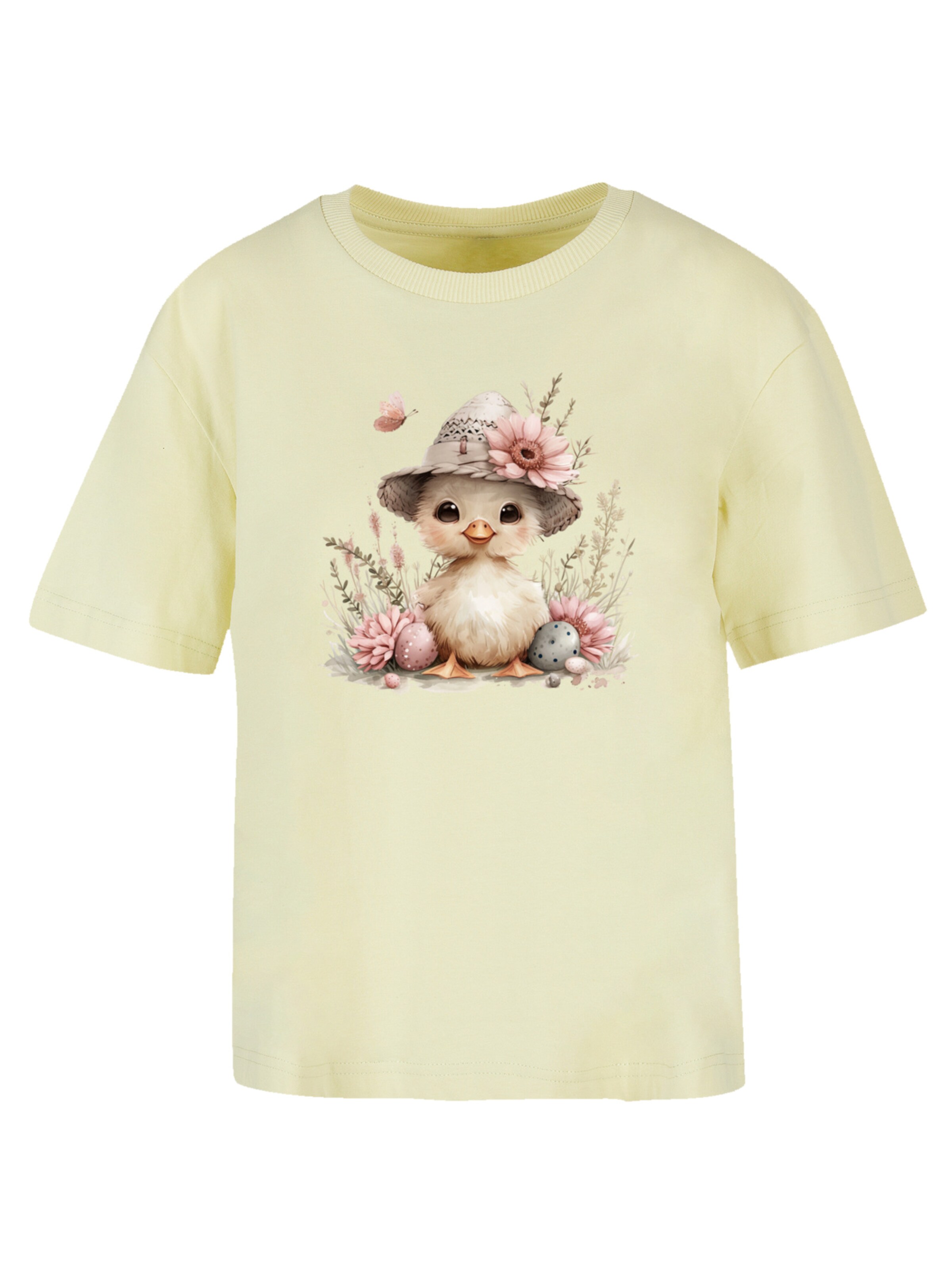 F4NT4STIC Shirt 'Süßes Oster Küken mit Hut' in Yellow: front