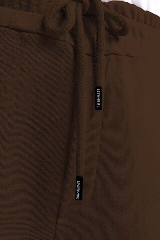 UNIQVIBE Tapered Broek in Bruin