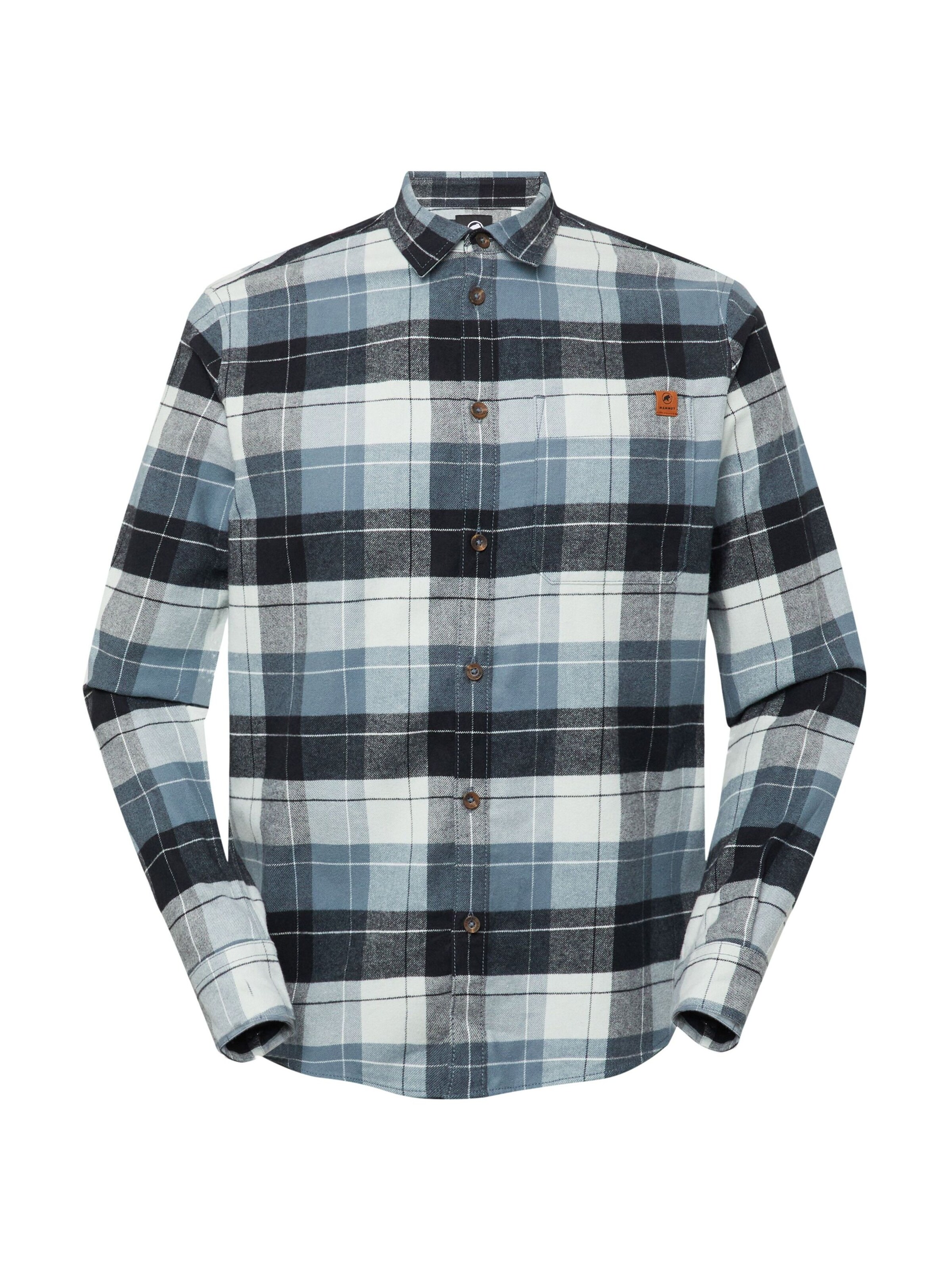 MAMMUT Athletic Button Up Shirt in Blue: front