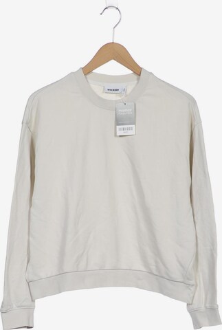 WEEKDAY Sweatshirt & Zip-Up Hoodie in S in White: front