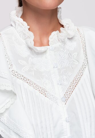 Ombre Bluse in Weiß