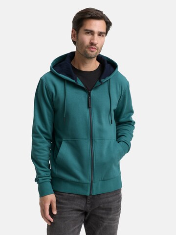 TOM TAILOR Sweat jacket in Green: front
