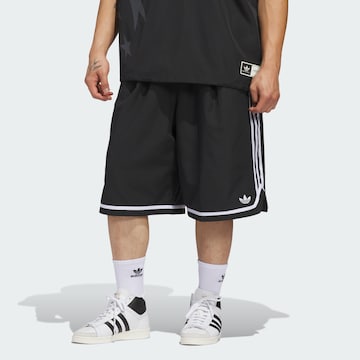 Wide Leg Pantalon 'Basketball Long' ADIDAS ORIGINALS en noir : devant