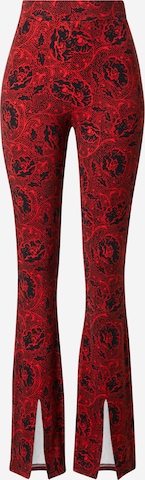 Colourful Rebel Flared Pants 'Darcy' in Red: front