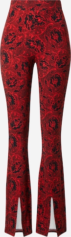 Colourful Rebel Flared Broek 'Darcy' in Rood: voorkant