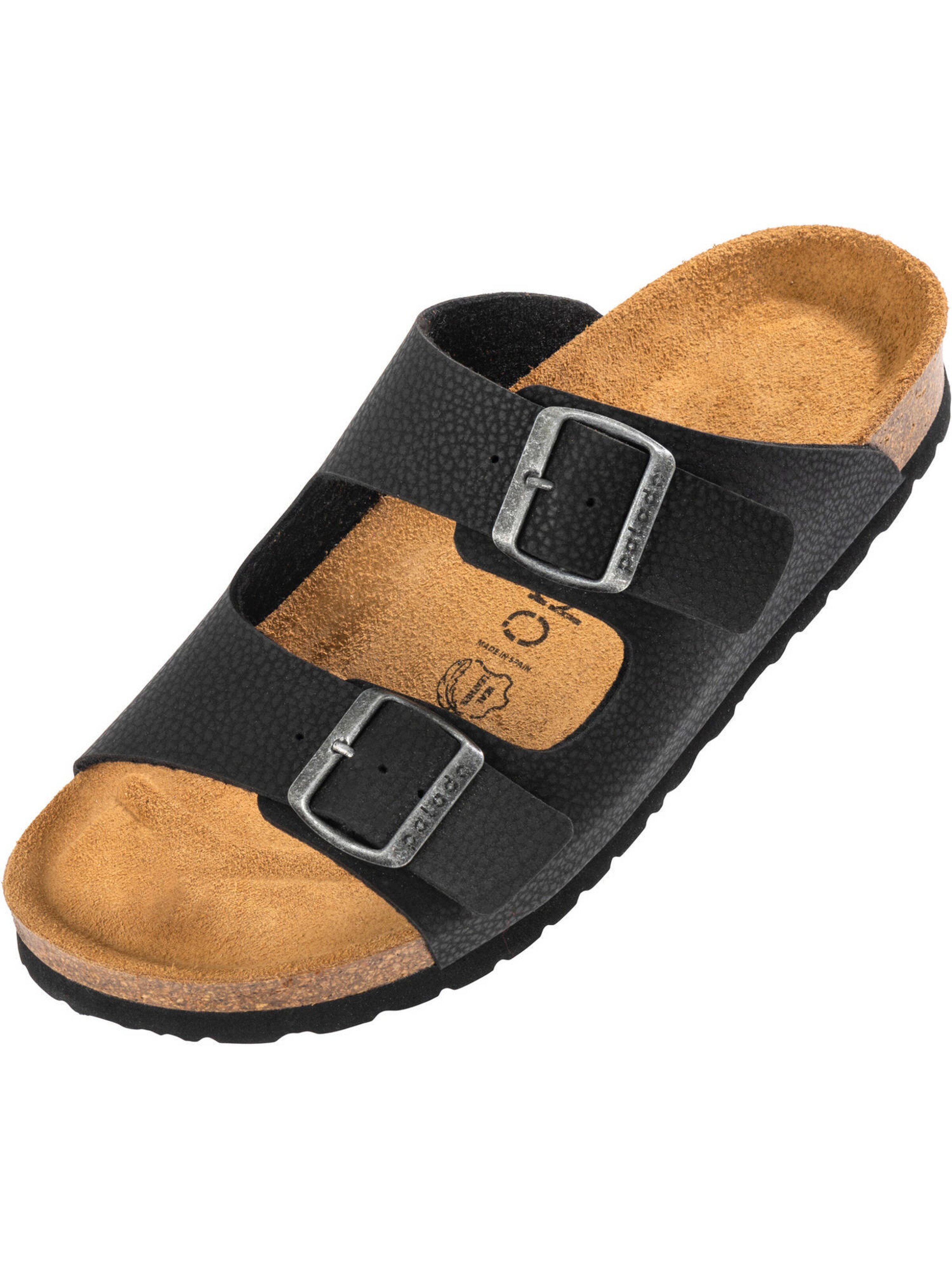 Zoccoletto 'Korfu' di Palado in nero: frontale