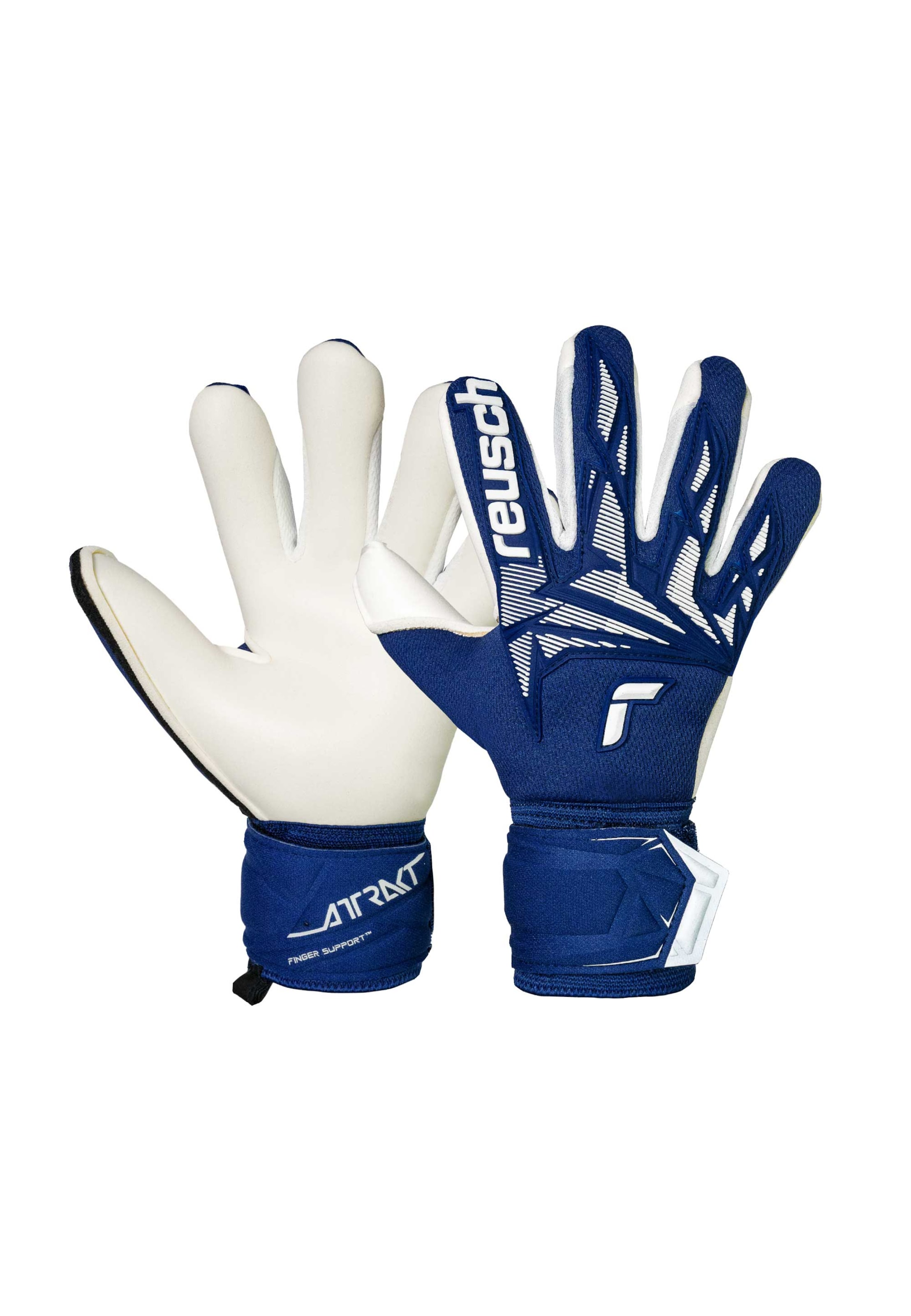 REUSCH Athletic Gloves 'Attrakt Freegel Gold X Finger Support Junior' in Blue: front
