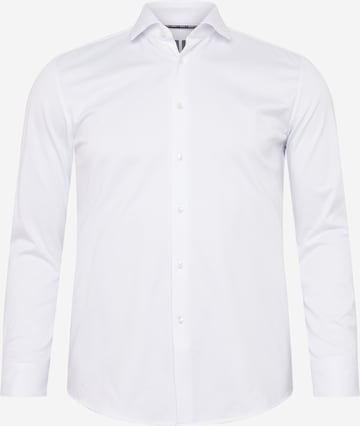 BOSS Black Slim fit Business Shirt 'HANK' in White: front
