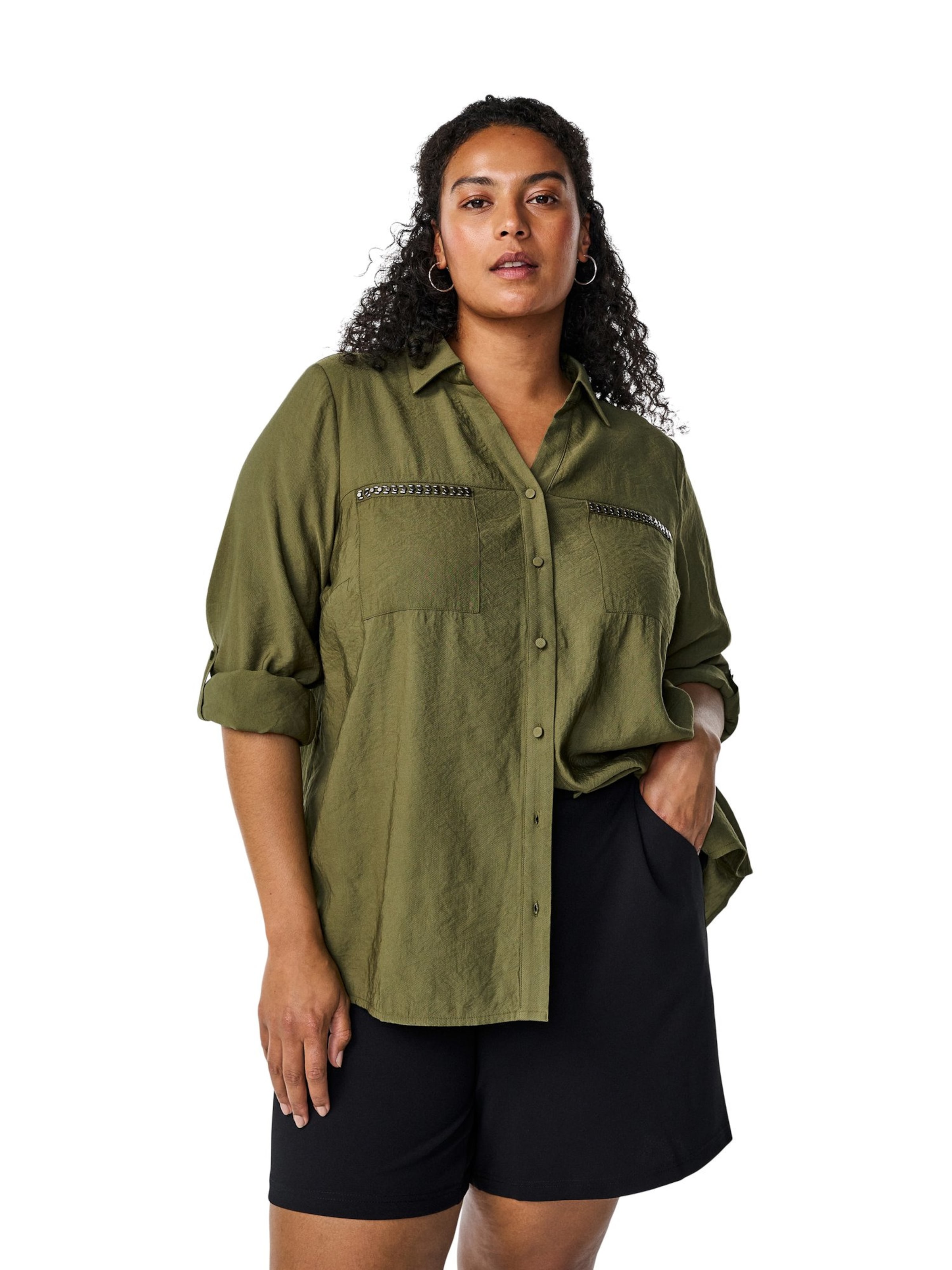 Zizzi Blúz 'Esascha' - zöld: elől