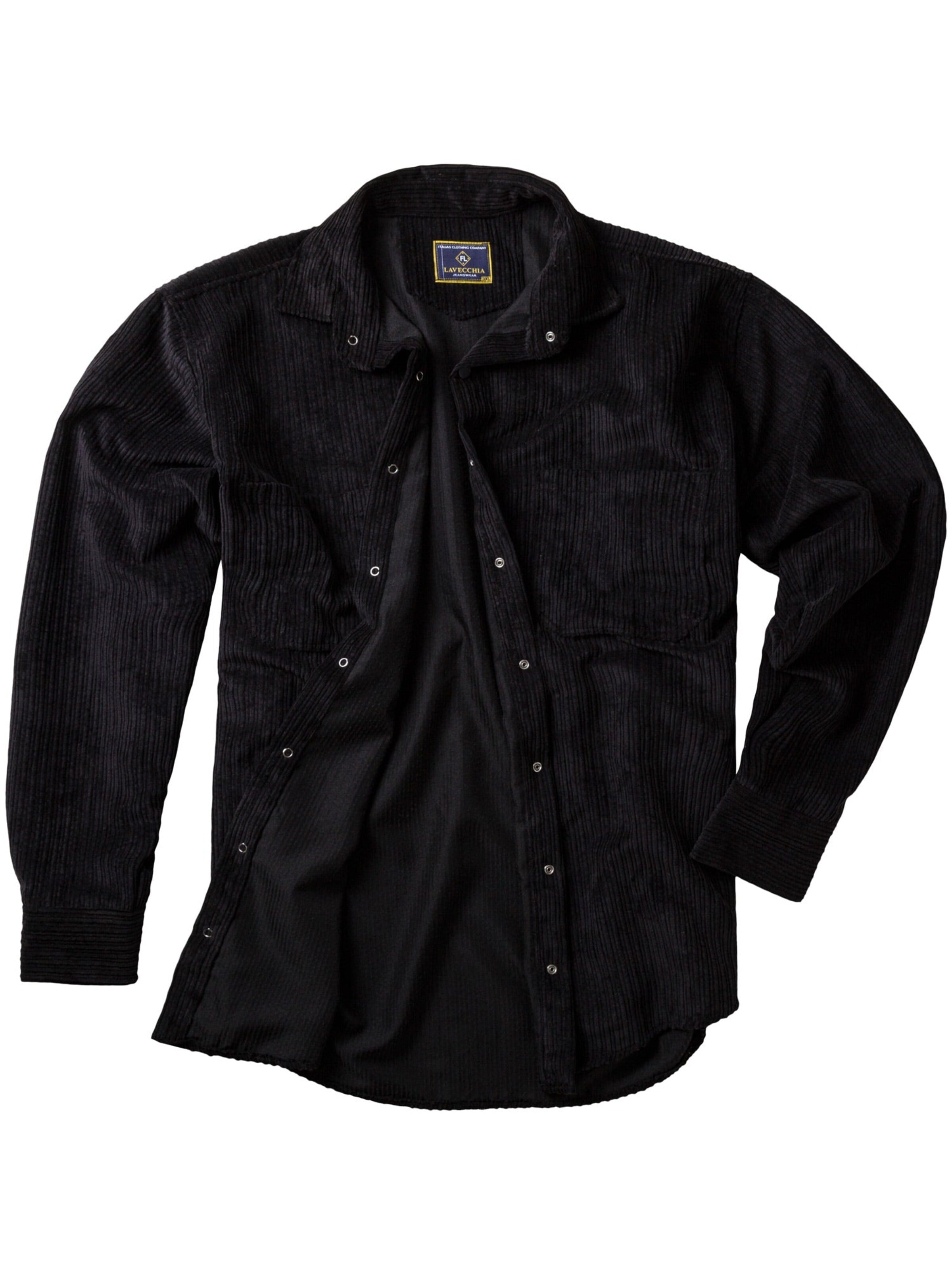 Lavecchia - Camisa 'LV-5578 Übergrößen' en negro: frente