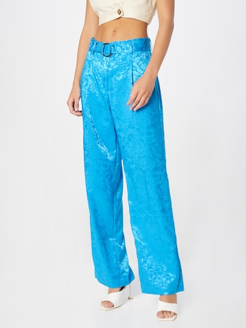 Y.A.S Regular Pleat-Front Pants 'Retrieve' in Blue: front