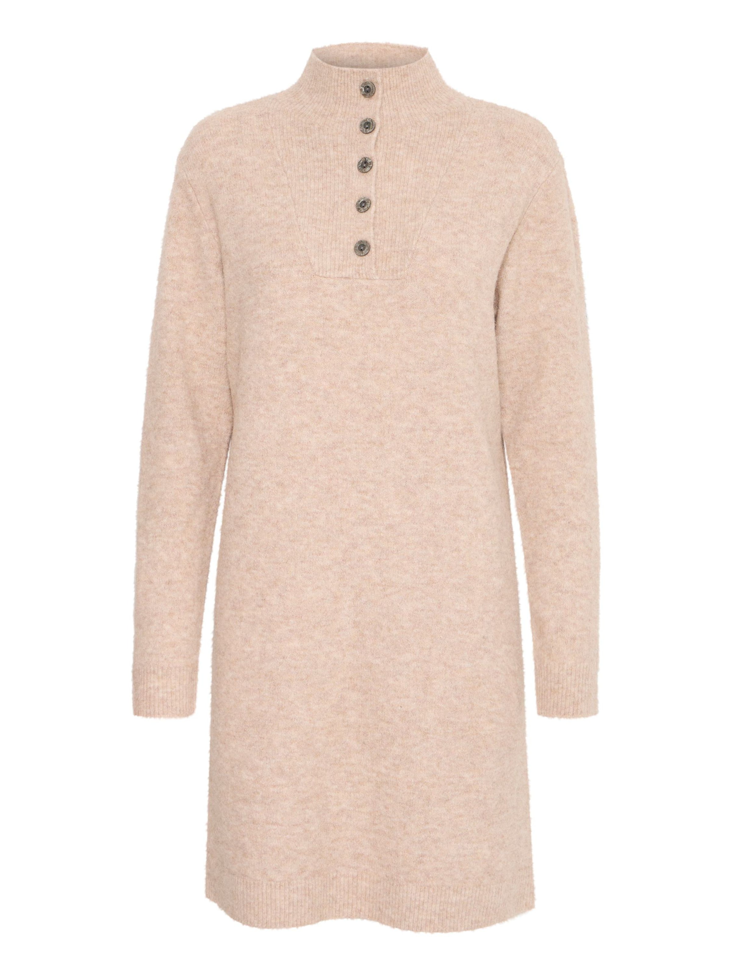 b.young Strickkleid 'OMEA' in Beige: Vorderseite