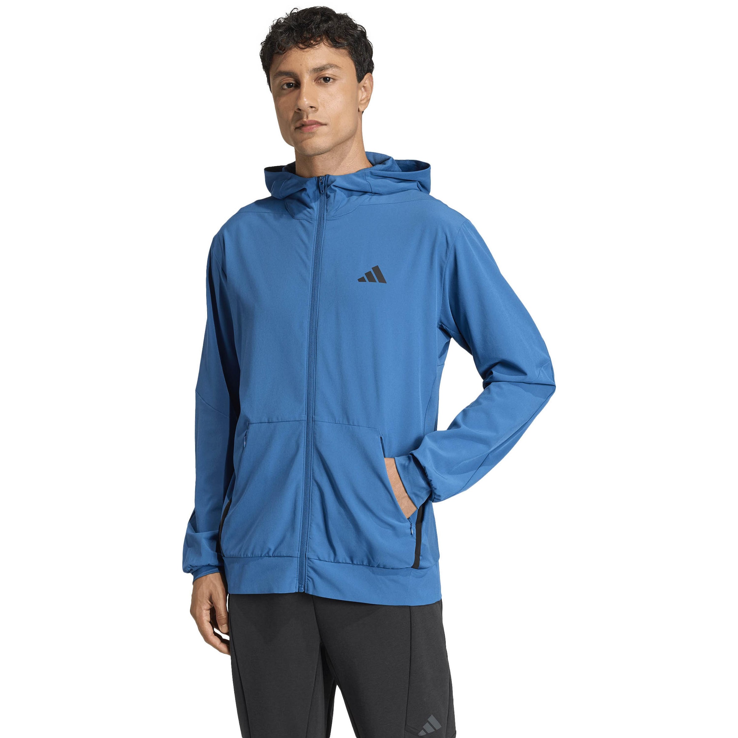 ADIDAS PERFORMANCE Training Jacket 'D4T' in Blue: front
