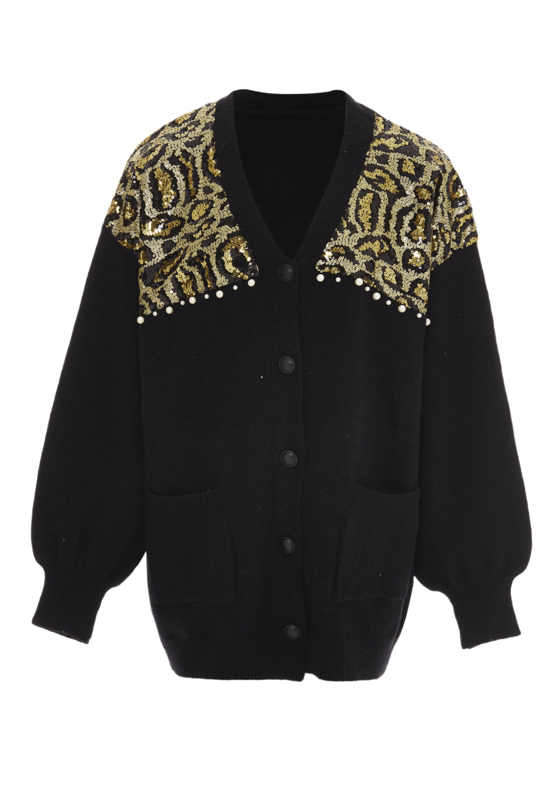 IMANE - Casaco de malha em preto: frente